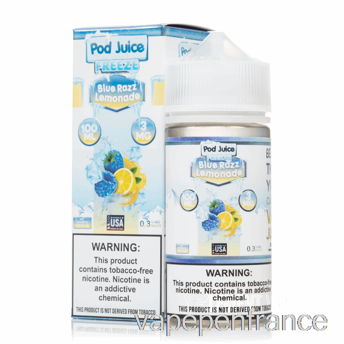 Limonade Bleue Razz Congelée - Jus De Dosettes - Stylo Vape 100 Ml 0 Mg
